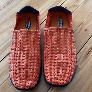 Rock Spring orange tones stretch woven grip soles slip on shoes. Size 41 (10.5)